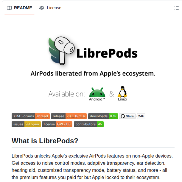 Cysgodi Librepods screenshot