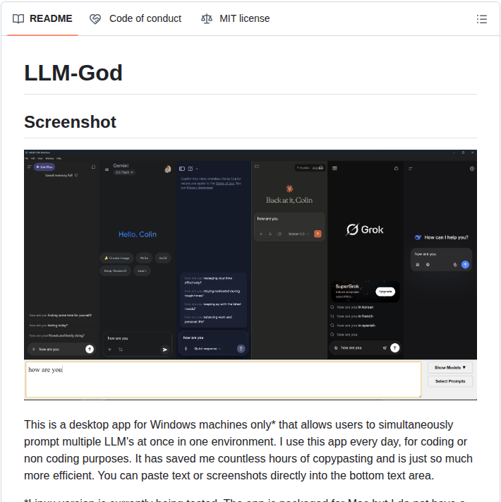 Czhou578 Llm God screenshot