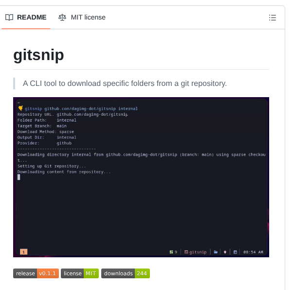 Dagimg Dot Gitsnip screenshot