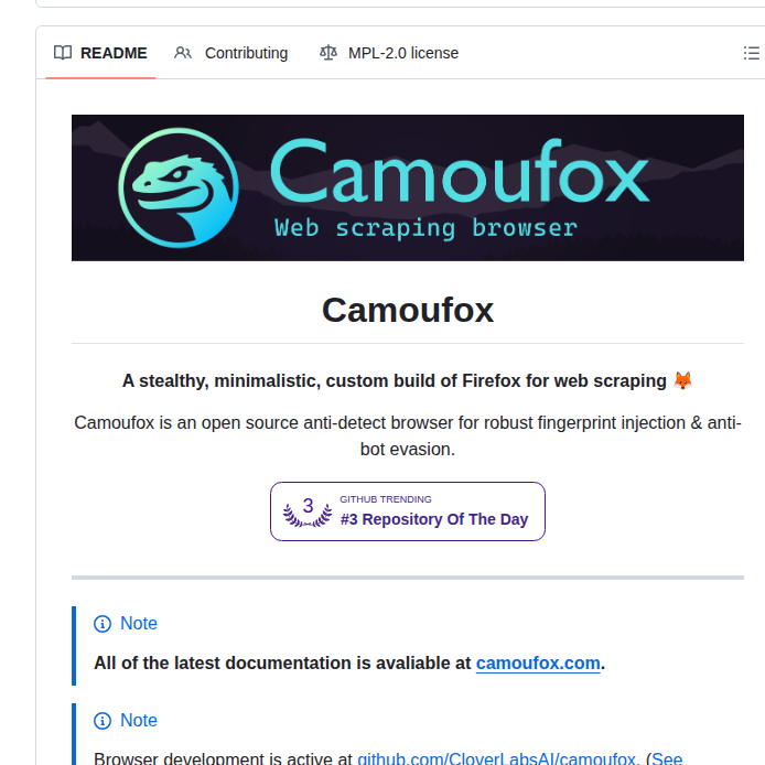 Daijro Camoufox screenshot