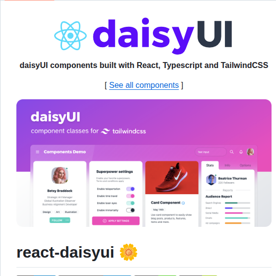 Daisyui React Daisyui screenshot