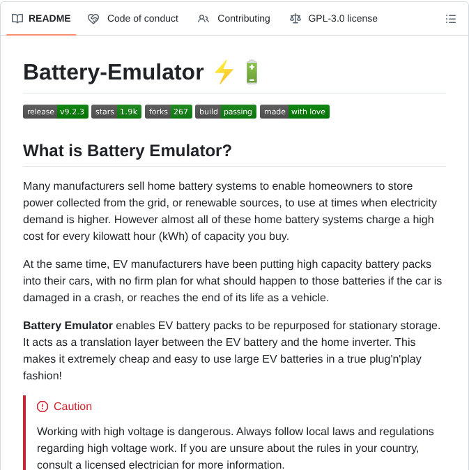 Dalathegreat Battery Emulator screenshot
