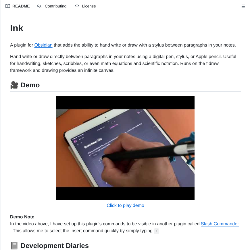 Daledesilva Obsidian_ink screenshot