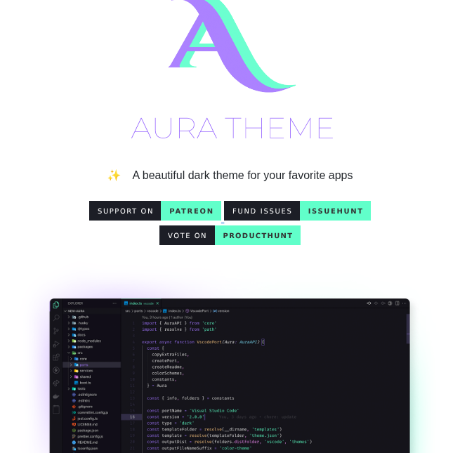 Daltonmenezes Aura Theme screenshot