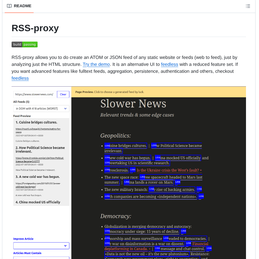 Damoeb Rss Proxy screenshot