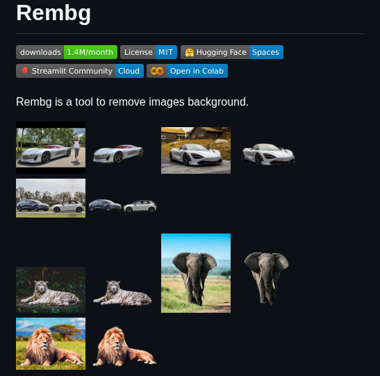 Danielgatis Rembg screenshot