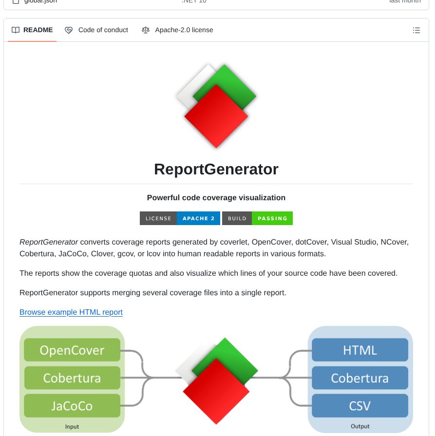 Danielpalme Reportgenerator screenshot