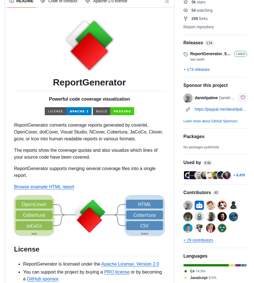 テストカバレッジのレポート、ReportGeneratorで自動化した