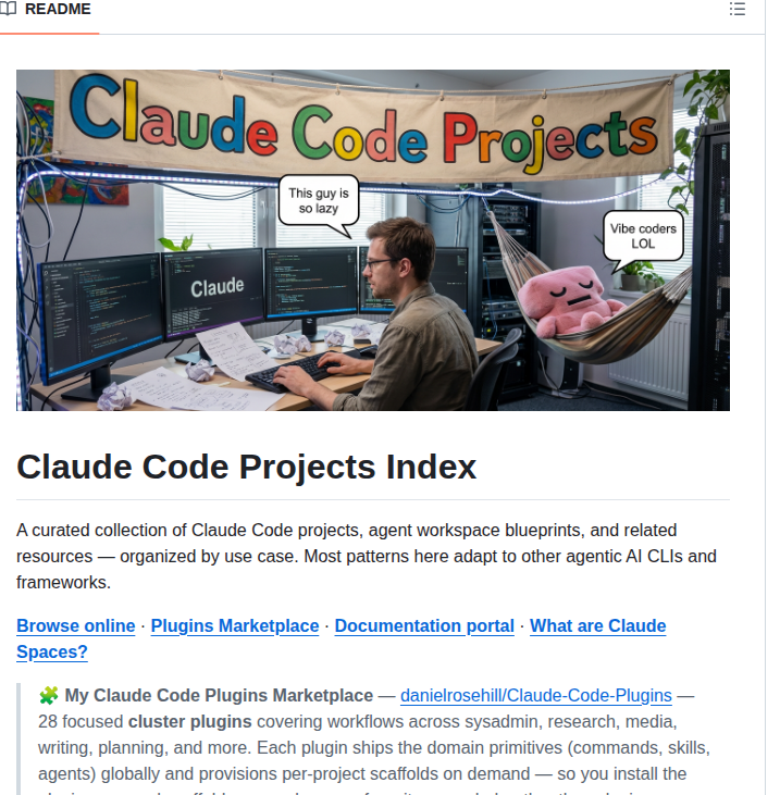 Danielrosehill Claude Code Projects Index screenshot