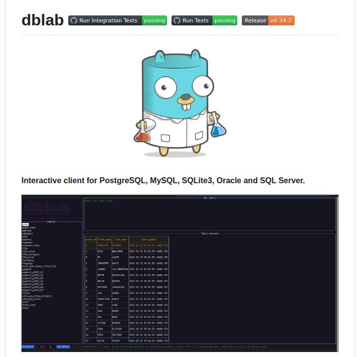 Danvergara Dblab screenshot