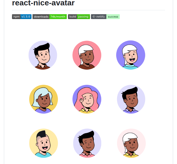 Dapi Labs React Nice Avatar screenshot