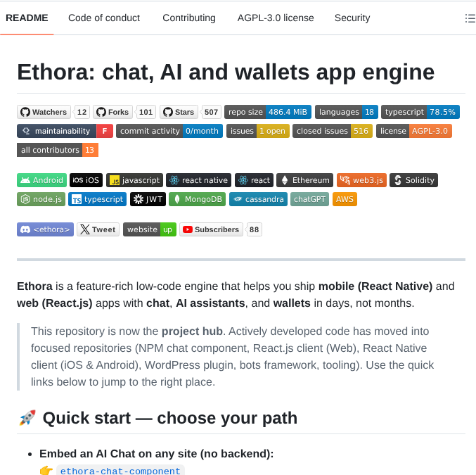 Dappros Ethora screenshot