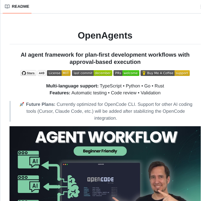 Darrenhinde Openagents screenshot