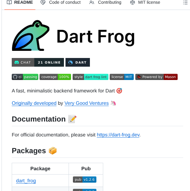 Dart Frog Dev Dart_frog screenshot