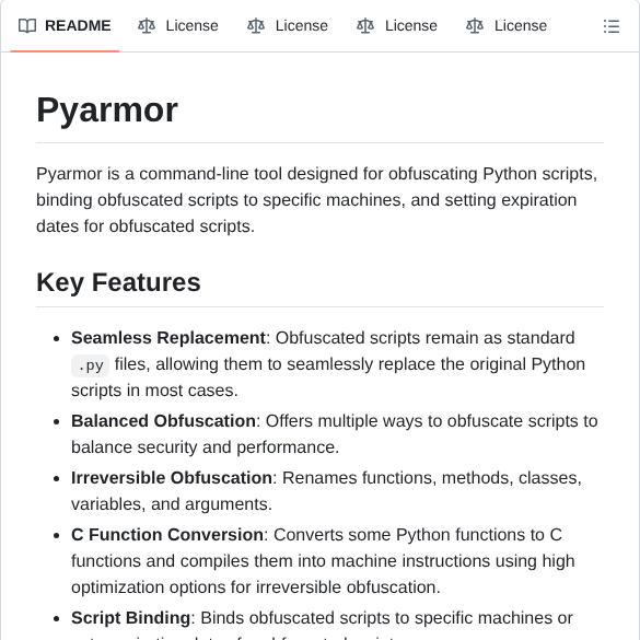 Dashingsoft Pyarmor screenshot