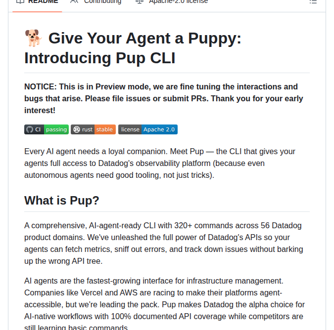 Datadog Labs Pup screenshot