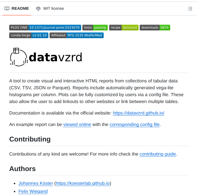 Datavzrd Datavzrd screenshot