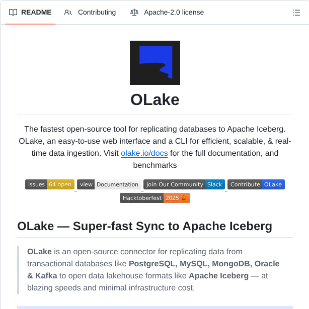Datazip Inc Olake screenshot