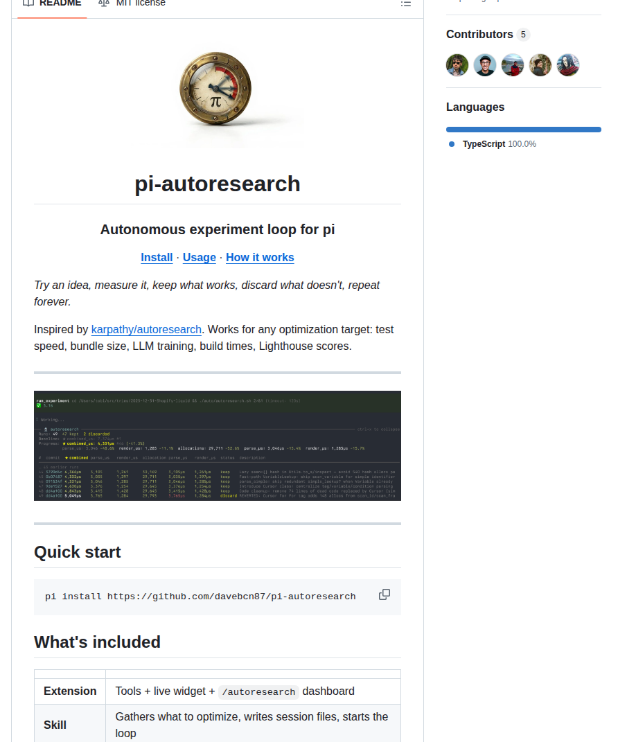 Davebcn87 Pi Autoresearch screenshot