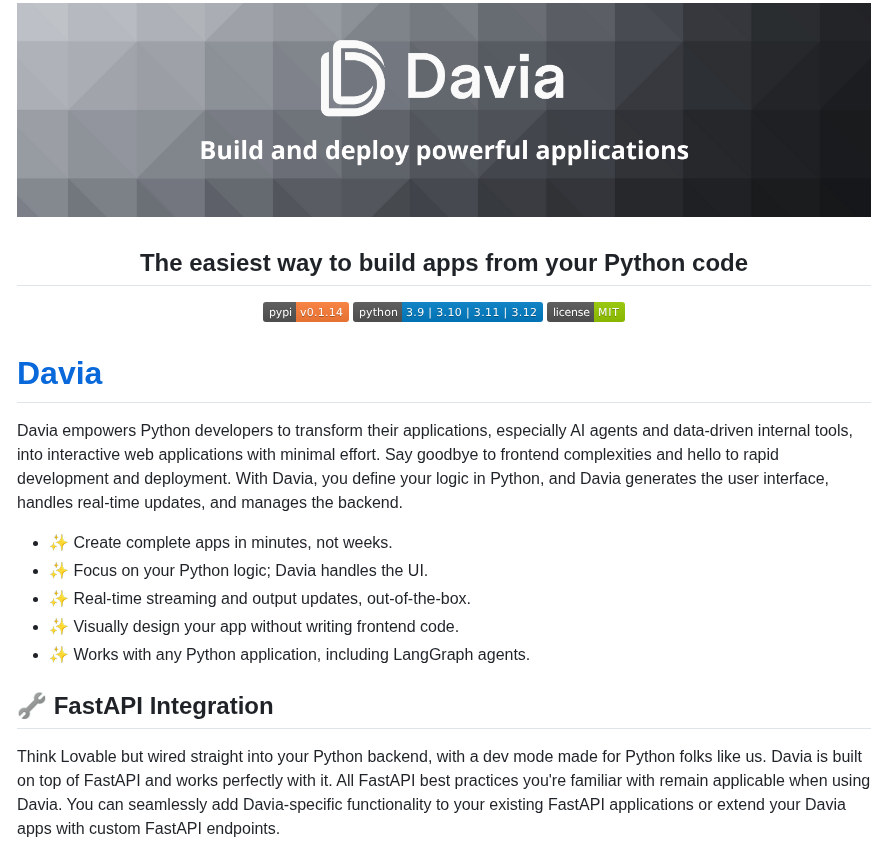 Davialabs Davia screenshot