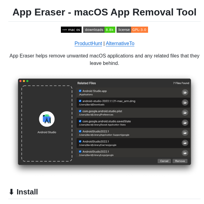 Davunt App Eraser screenshot