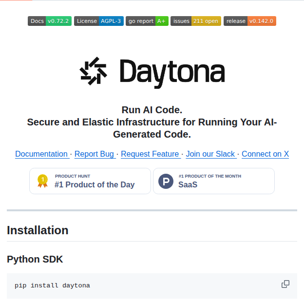 Daytonaio Daytona screenshot