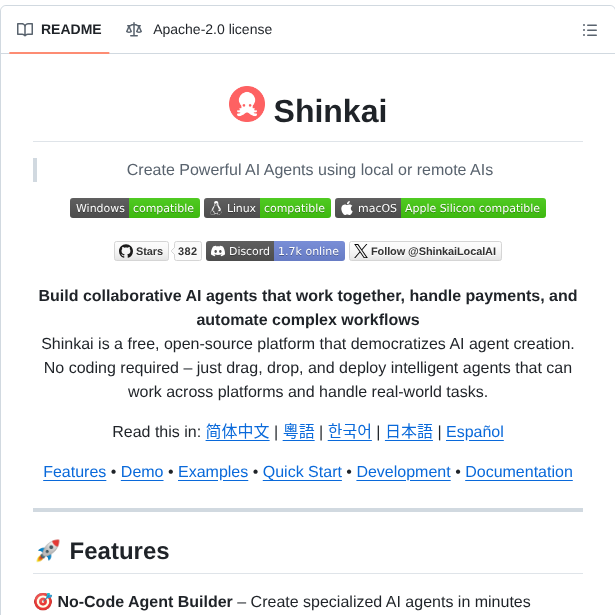 Dcspark Shinkai Local Ai Agents screenshot