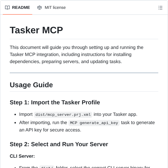 Dceluis Tasker Mcp screenshot