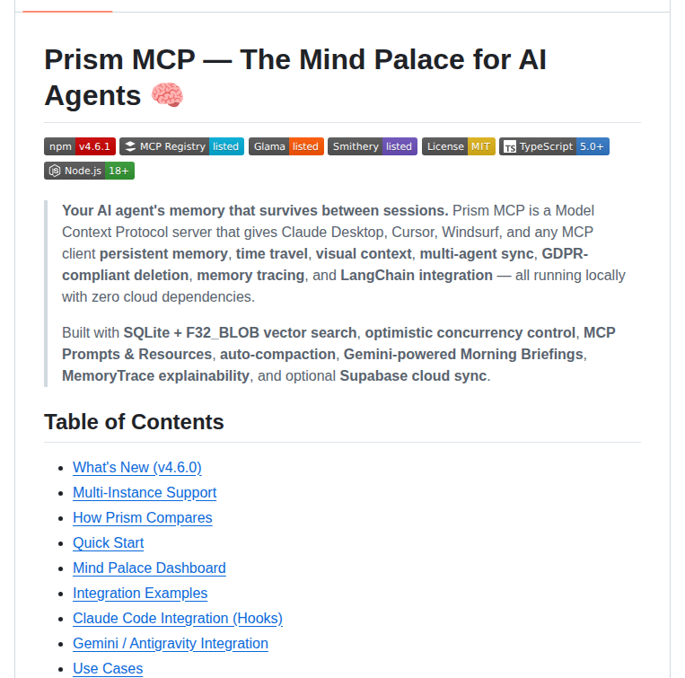 Dcostenco Prism Mcp screenshot