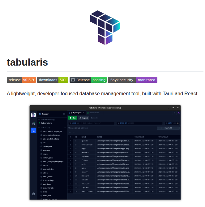 Debba Tabularis screenshot