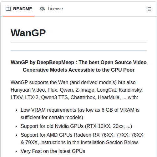 Deepbeepmeep Wan2gp screenshot