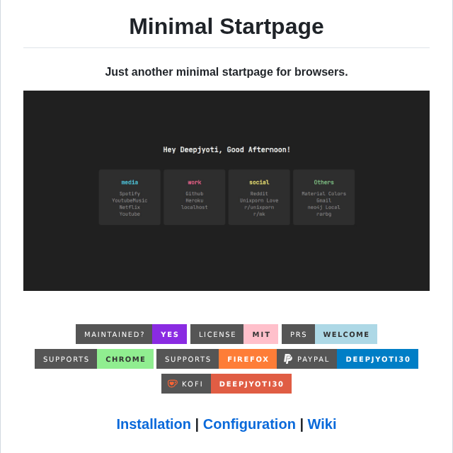 Deepjyoti30 Startpage screenshot