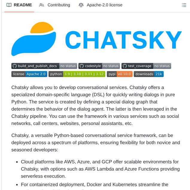 Deeppavlov Chatsky screenshot