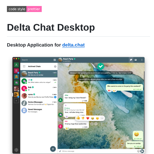 Deltachat Deltachat Desktop screenshot