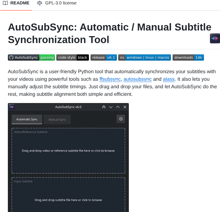 Denizsafak Autosubsync screenshot