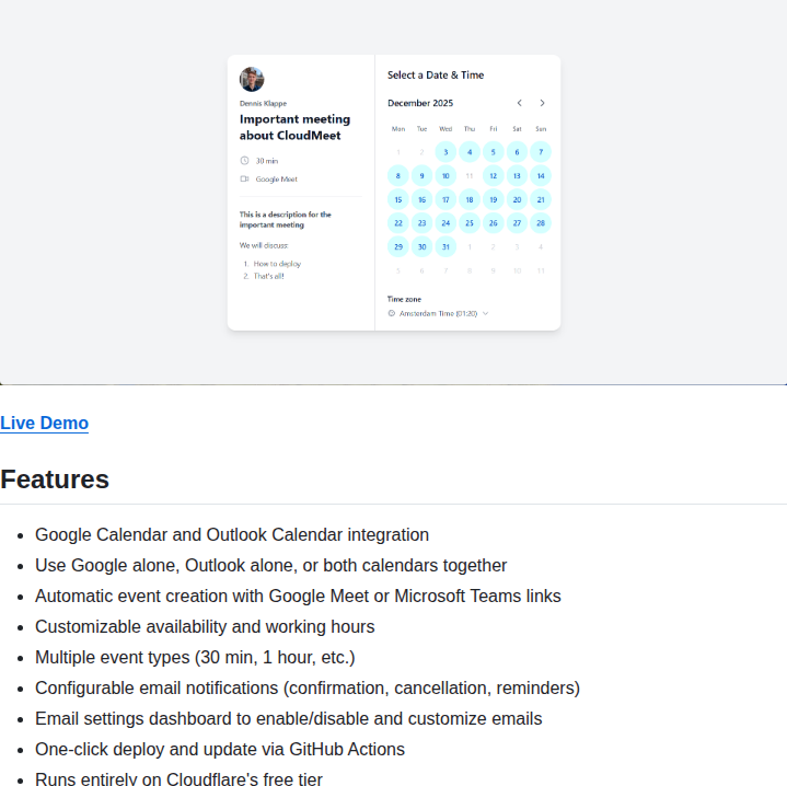 Dennisklappe Cloudmeet screenshot