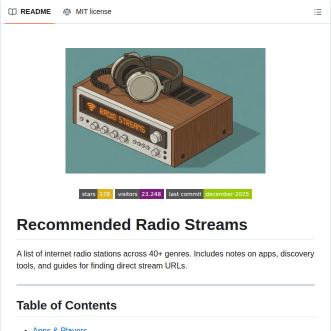 Deroverda Recommended Radio Streams screenshot