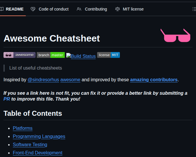 Detailyang Awesome Cheatsheet screenshot