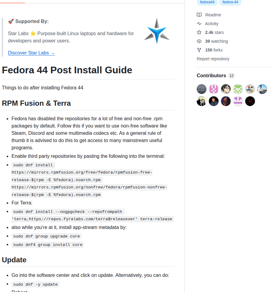 Devangshekhawat Fedora 44 Post Install Guide screenshot