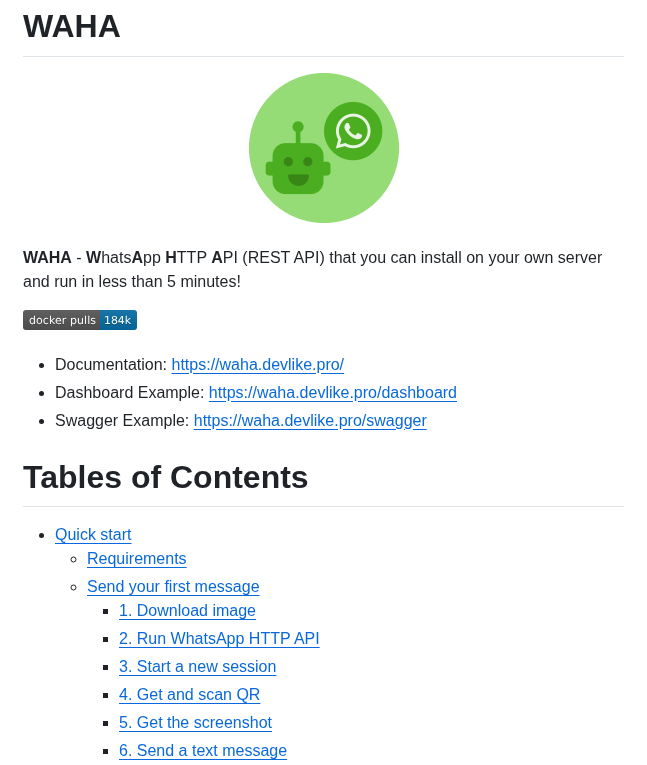 Devlikeapro Waha screenshot