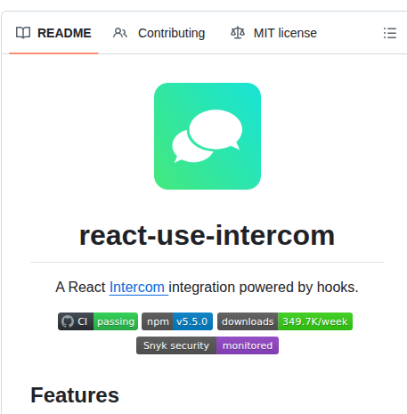Devrnt React Use Intercom screenshot