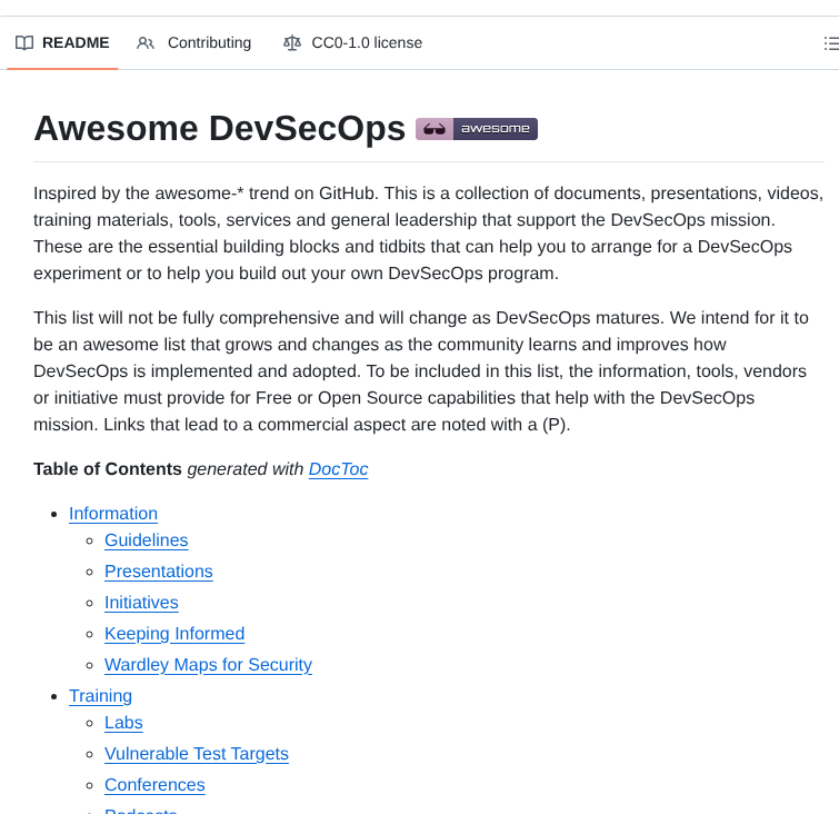 Devsecops Awesome Devsecops screenshot