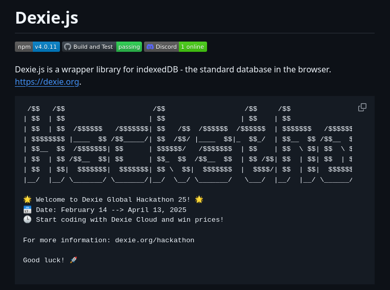 dexie/Dexie.js screenshot