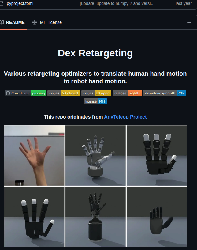 Dexsuite Dex Retargeting screenshot