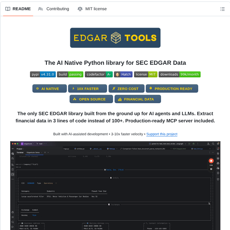 Dgunning Edgartools screenshot