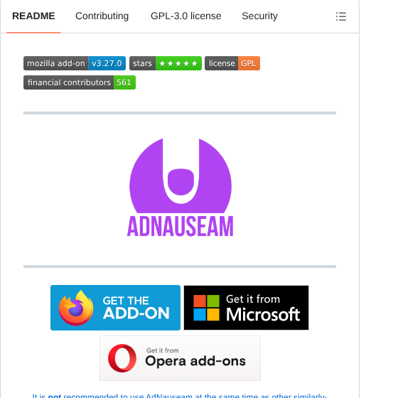 Dhowe Adnauseam screenshot
