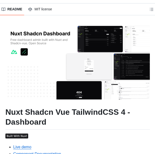 Dianprata Nuxt Shadcn Dashboard screenshot