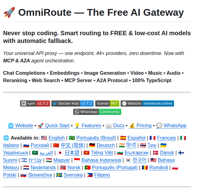 Diegosouzapw Omniroute screenshot