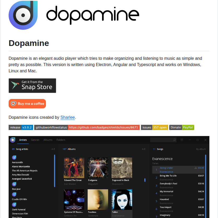 Digimezzo Dopamine screenshot