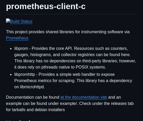 Digitalocean Prometheus Client C screenshot